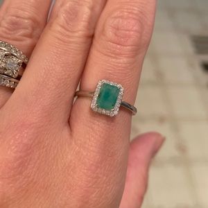 Genuine Emerald & Sapphire Ring S925